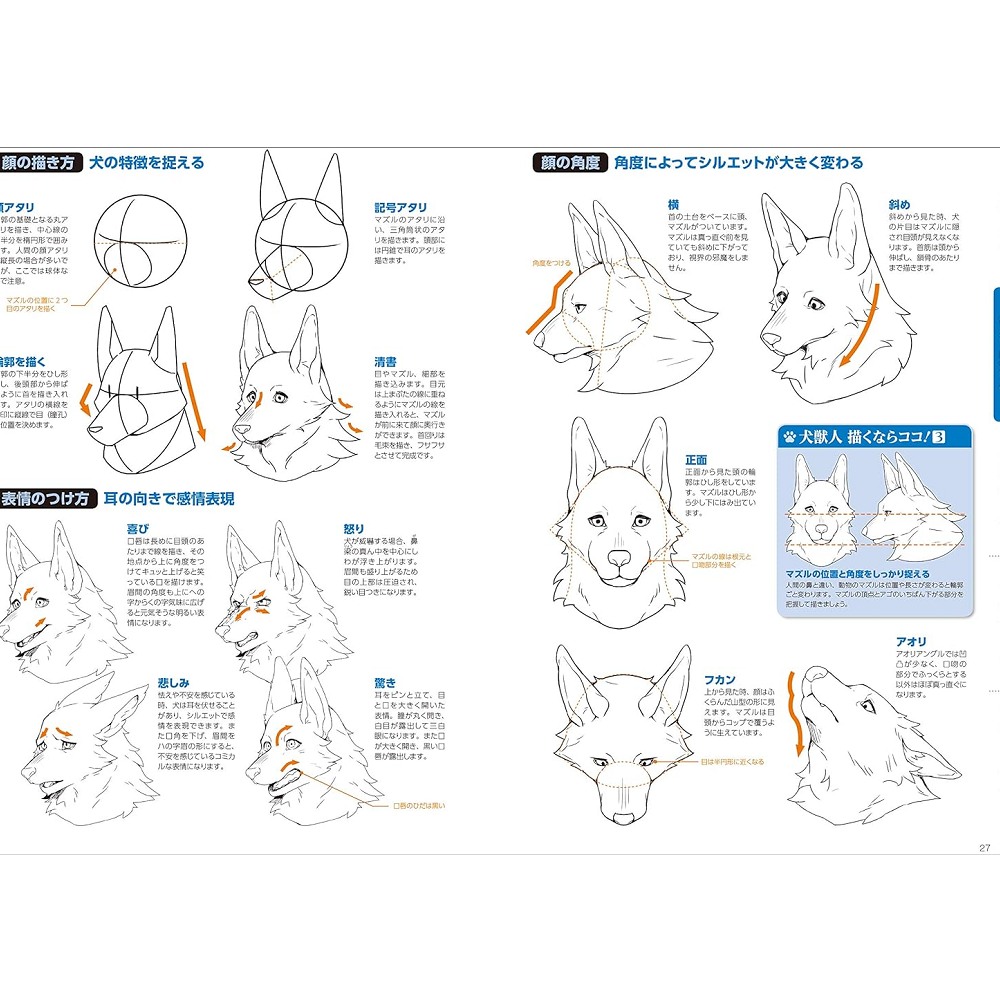 日版獸人的描繪方法獣人（ケモノ）の描き方超簡單繪畫技巧系列