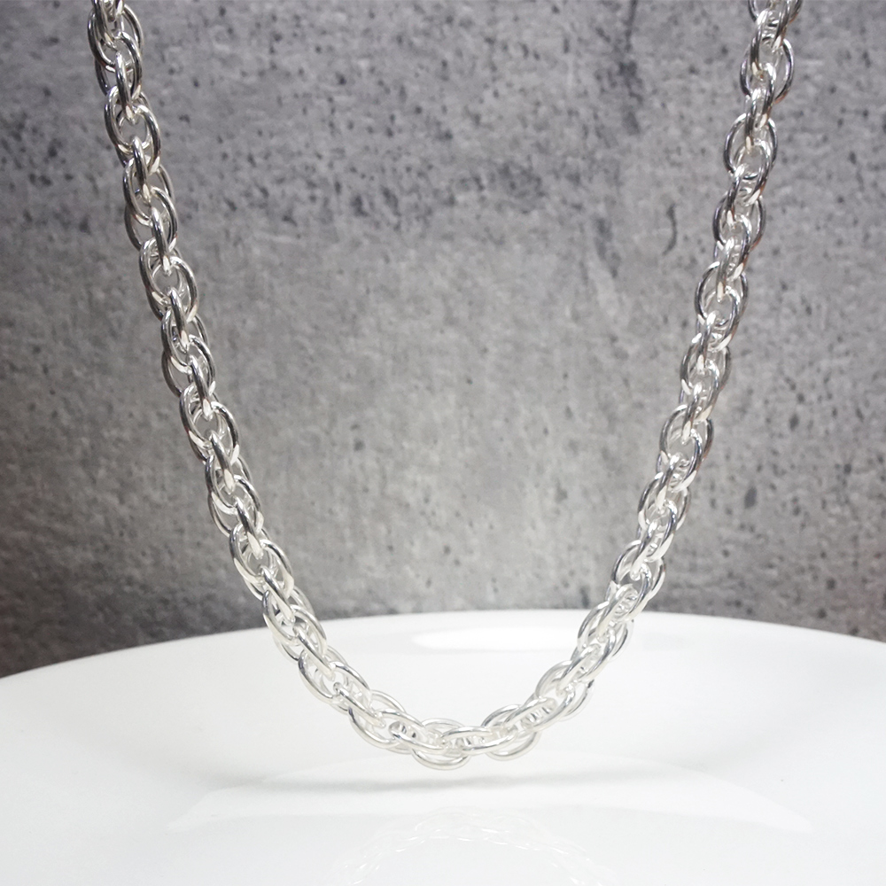 【公式ショップ】 ART64】純銀雙扣圓圈鍊5.8mm 寬鍊18吋至28吋長鍊925純銀項鍊銀鍊 アンティーク雑貨