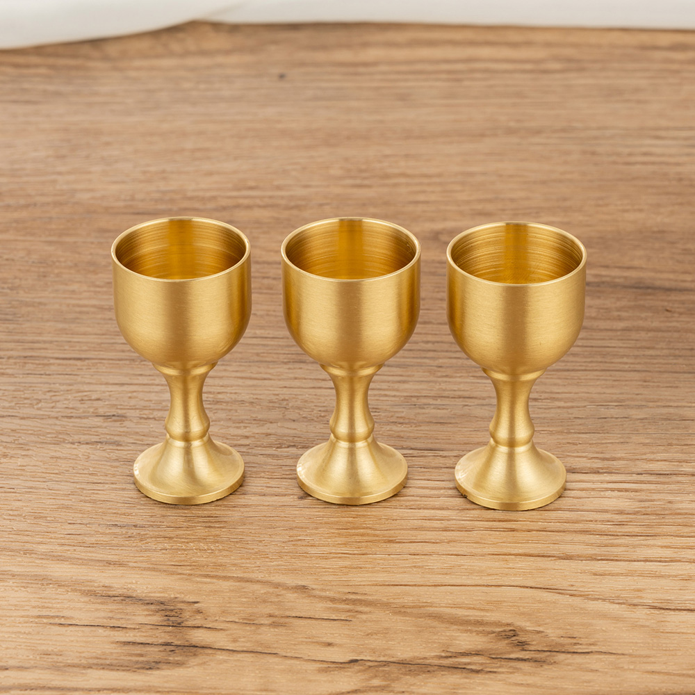 🏆冠軍嚴選🏆(3入)純銅高腳供神杯神杯敬神黃銅杯敬酒杯敬神杯祖先杯