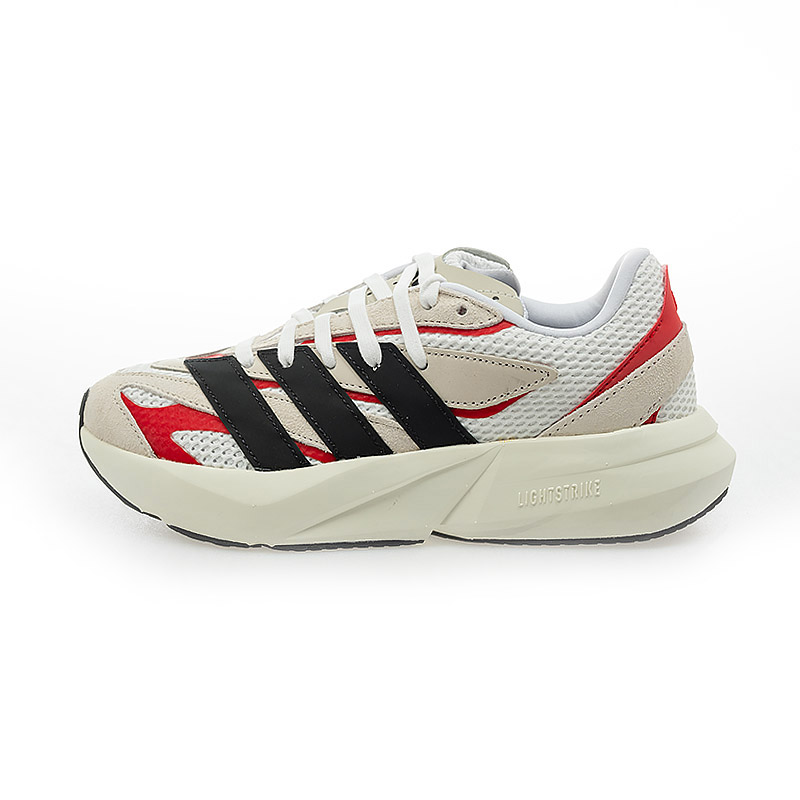 adidas 愛迪達】LIGHTBLAZE 運動鞋麂皮黑白紅色JQ9967