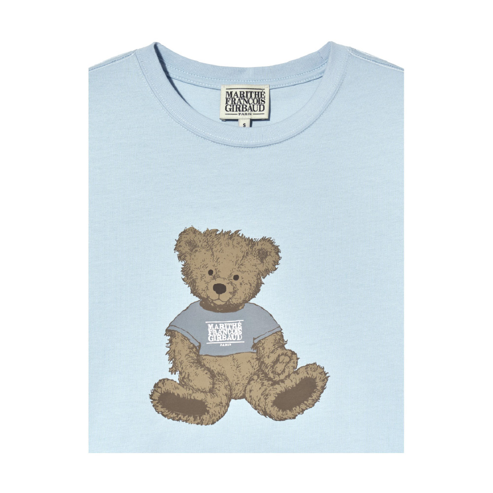 ★Marithe + Francois Girbaud★ W DOODLE BEAR TEE ice blue MARITHE FRANCOIS GIRBAUD】預購韓國MARITHE W DOODLE BEAR TEE