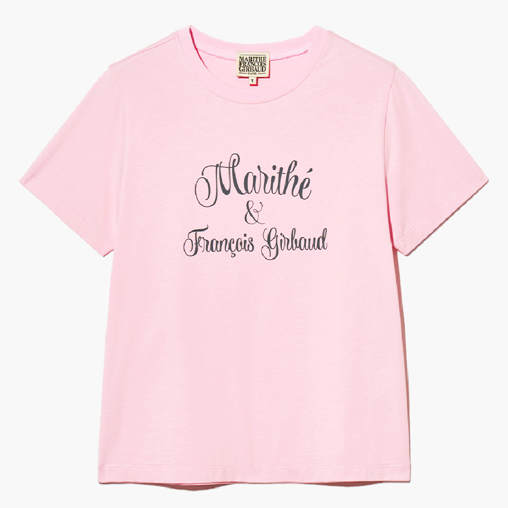 ★Marithe + Francois Girbaud★ W CURSIVE LOGO TEE baby pink CLASSIC LOGO TEE light pink - MARITHÉ+FRANҪOIS GIRBAUD