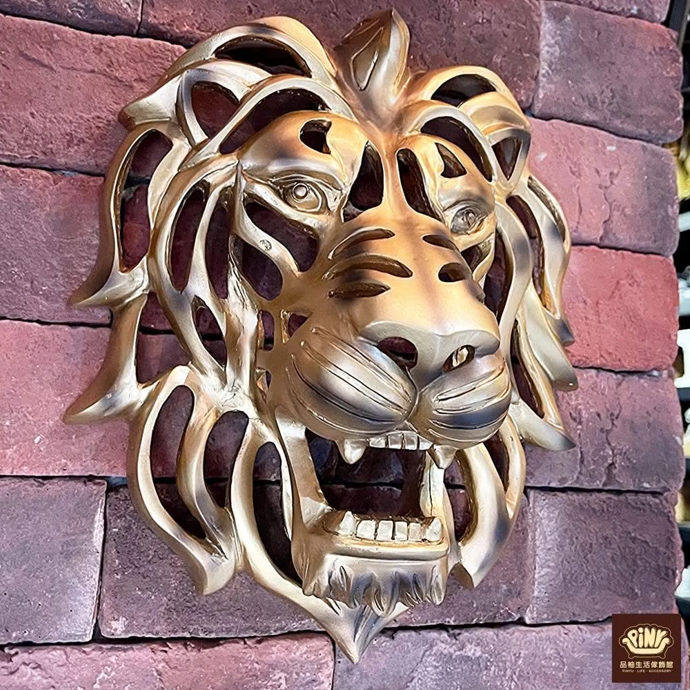 PiNYU 品柚生活傢飾館】獅子頭掛飾(工業風亞馬遜獅子頭藝術工藝品牆面