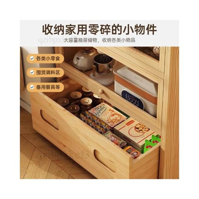 廠家特價✨實木餐邊柜靠墻儲物櫃一體展示櫃客廳茶水櫃餐桌小型邊