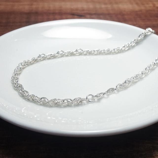ART64】純銀雙扣圓圈鍊4.0mm 寬鍊18吋至28吋長鍊925純銀項鍊銀鍊