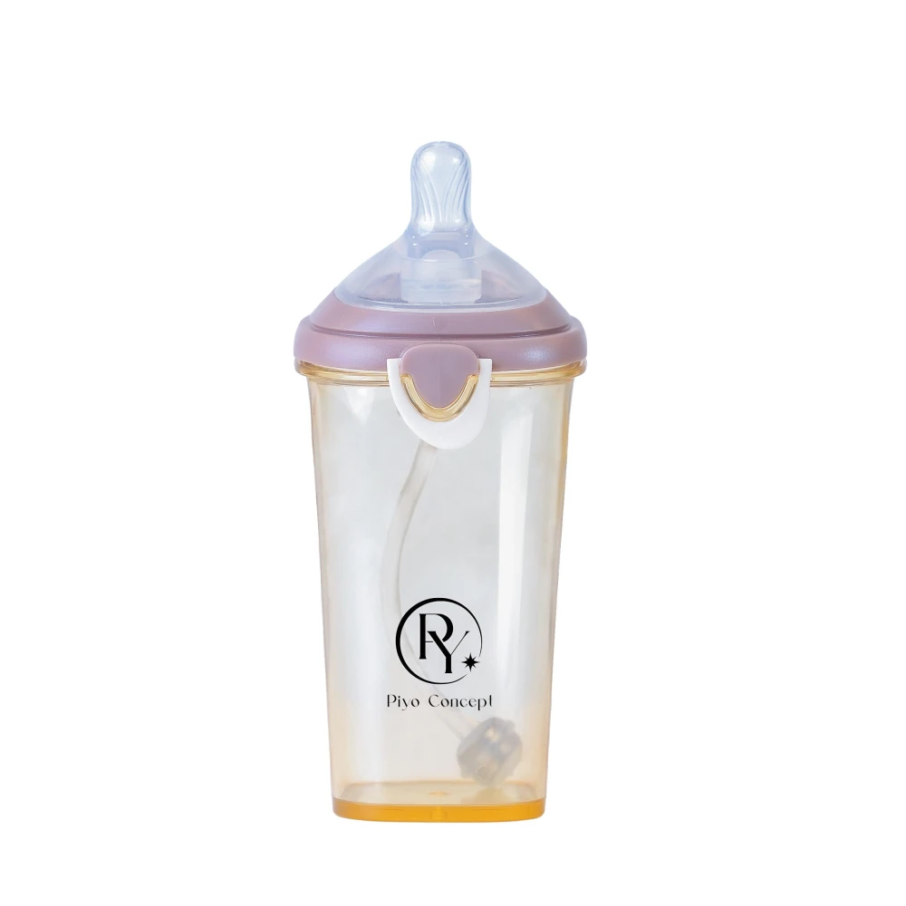 【Piyo Piyo 黃色小鴨】PPSU預備學飲掀蓋天使奶瓶 PPSU預備學飲掀蓋天使吸管杯240ml