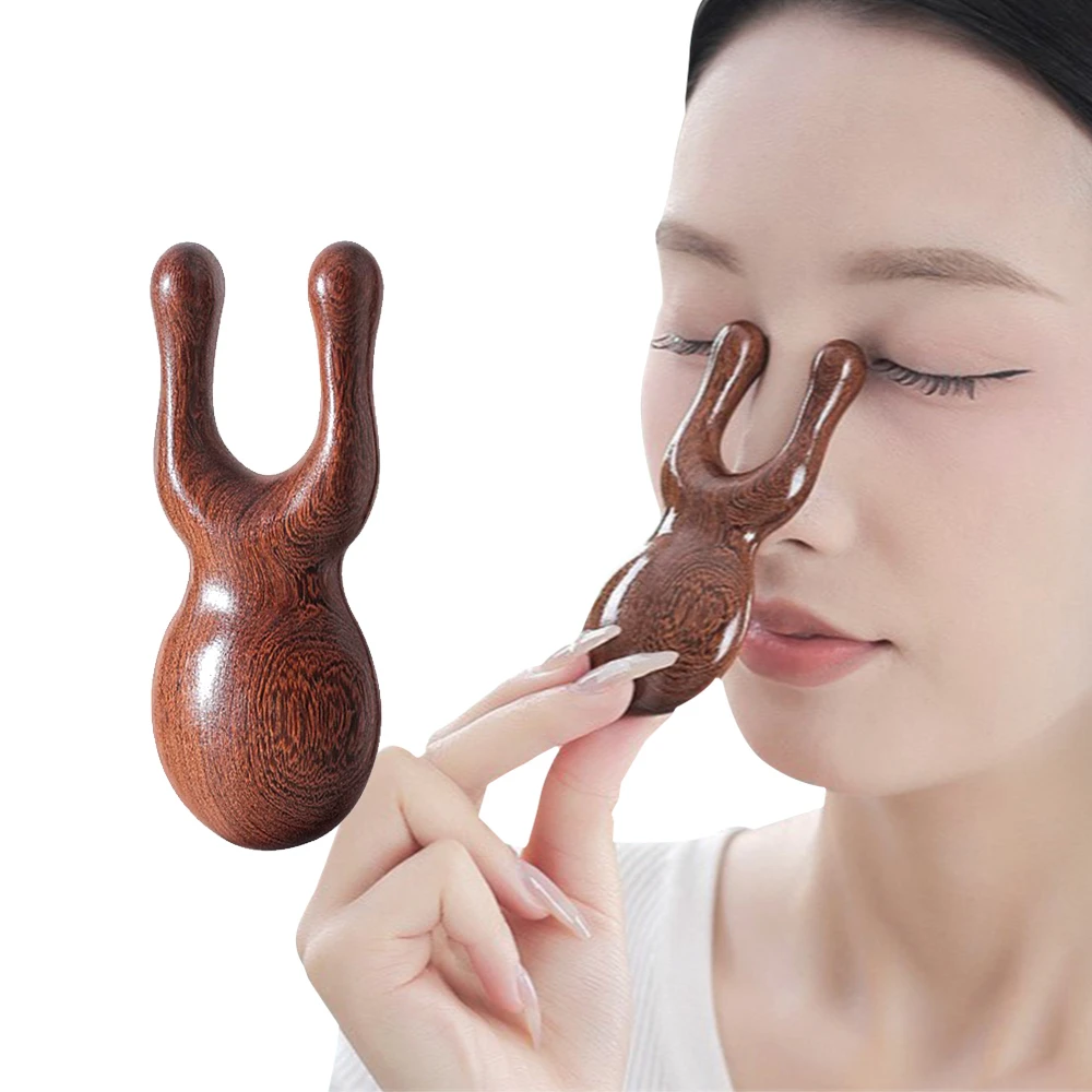 【咪咪購物】檀木眼部按摩梳｜一入(紓壓緩解疲勞 眼部按摩 鼻子按摩 頭部按摩 頭皮按摩 眼部按摩器 青蛙雙指按摩梳 按摩梳 按摩棒 原木梳 綠檀木梳 檀木按摩梳 梳子)