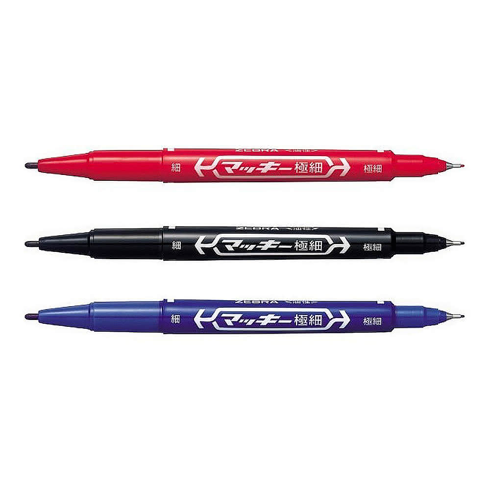 ZEBRA 斑馬牌】油性極細雙頭酒精性麥克筆/支MO-120-MC黑/紅/藍