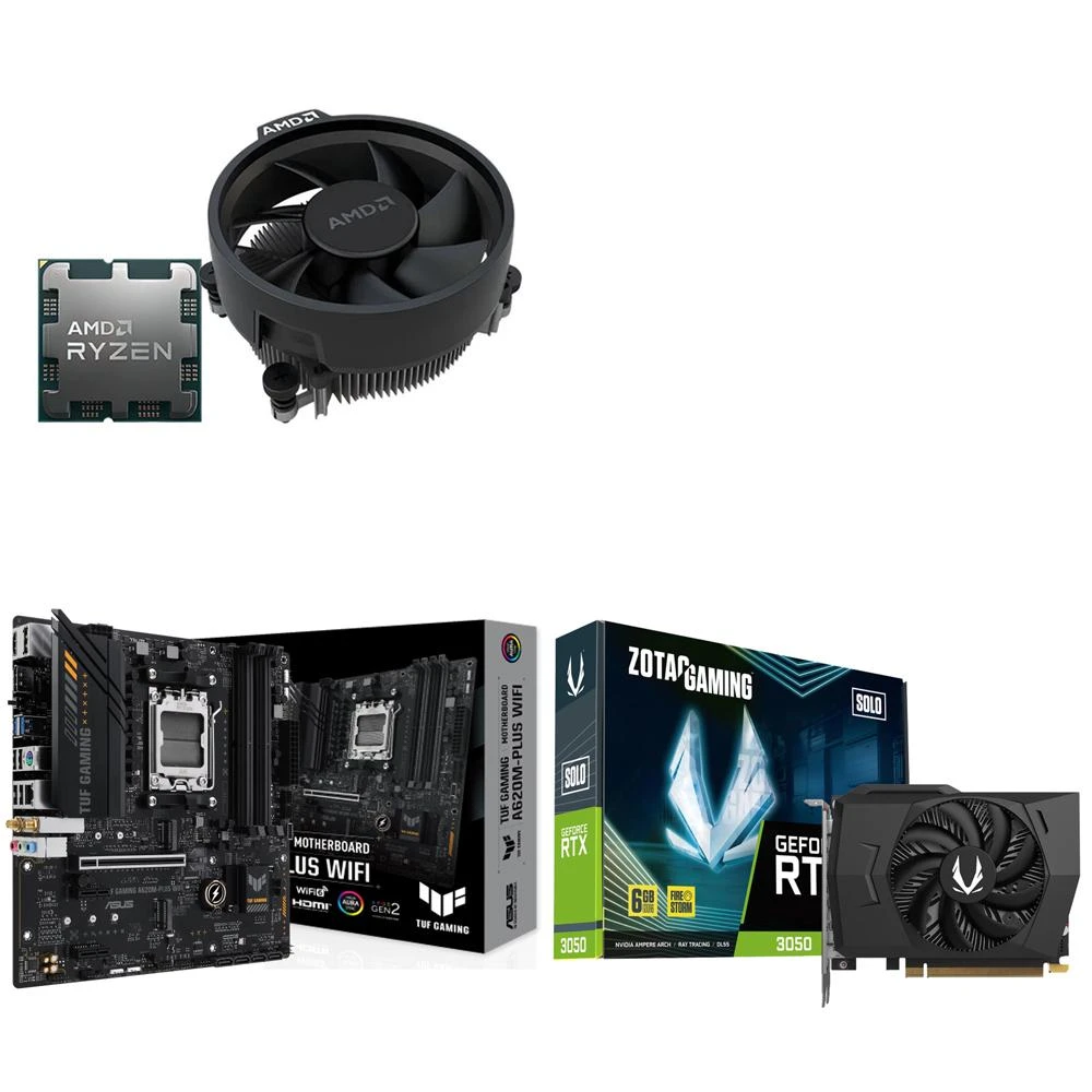 AMD 超微】〈自MO價〉AMD R5 7500F MPK+華碩TUF GAMING A620M-PLUS