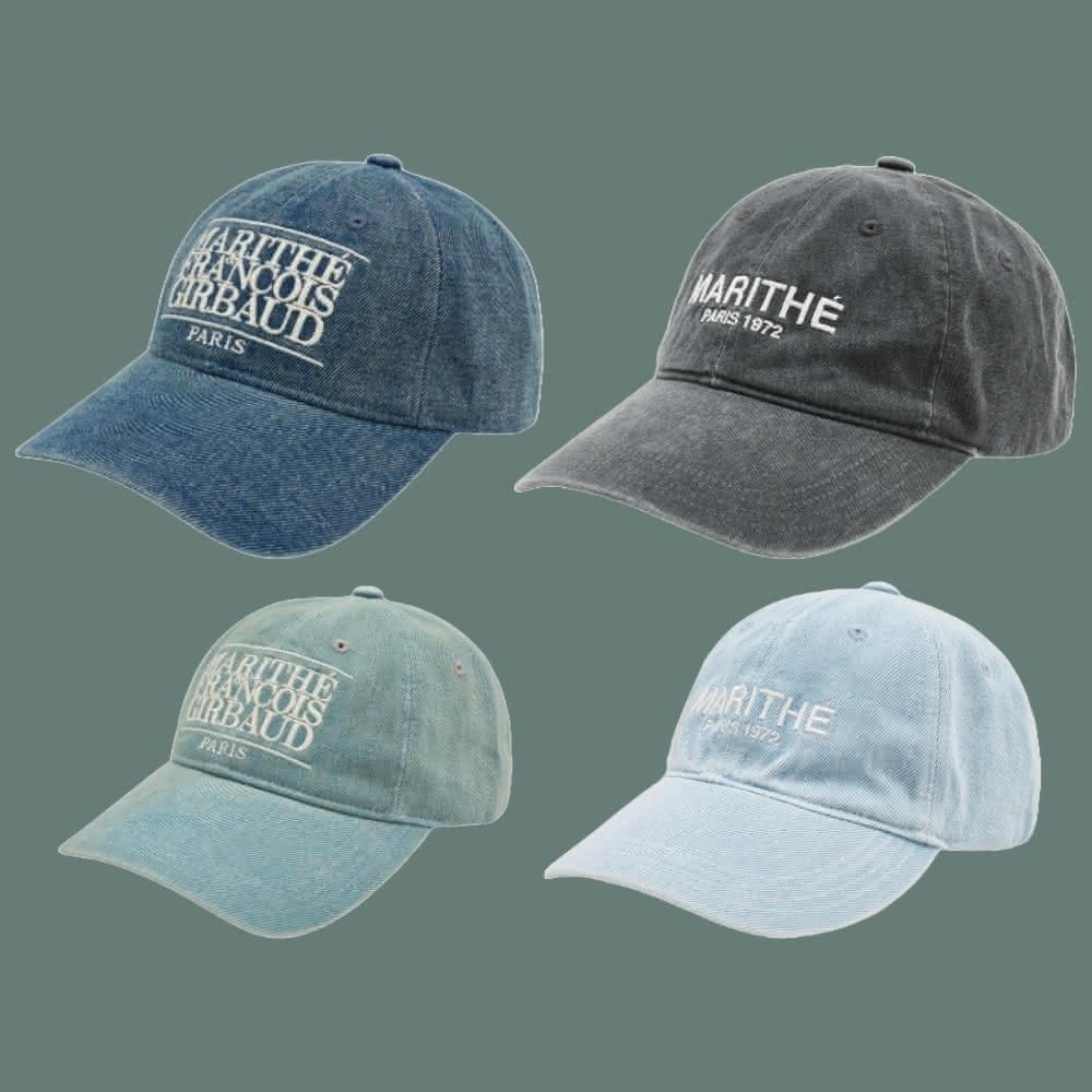 MARITHE FRANCOIS GIRBAUD】MFG｜鴨舌帽刺繡LOGO 丹寧款水洗丹寧純字