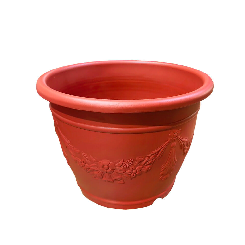 蔬菜之家】忠興1尺8浮雕花盆磚紅色.棕色.米白色種植果菜類