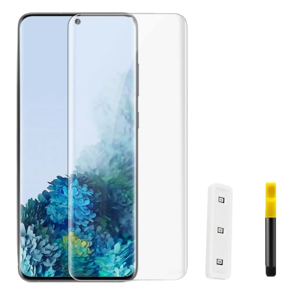 適用三星滿版UV膠曲面玻璃貼保護貼(全透明 S23 Ultra NOTE20 NOTE10 S22 S21 S20 S9 S8 NOTE9)