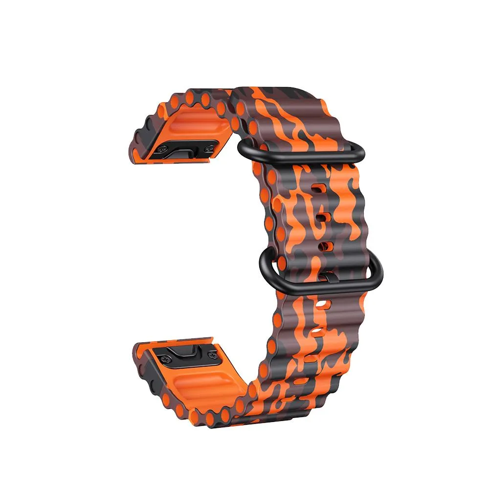 【ibits】Garmin Fenix7 海洋迷彩快拆錶帶 適用於佳明fenix 6 矽膠錶帶 替換腕帶 22/26mm(錶帶)