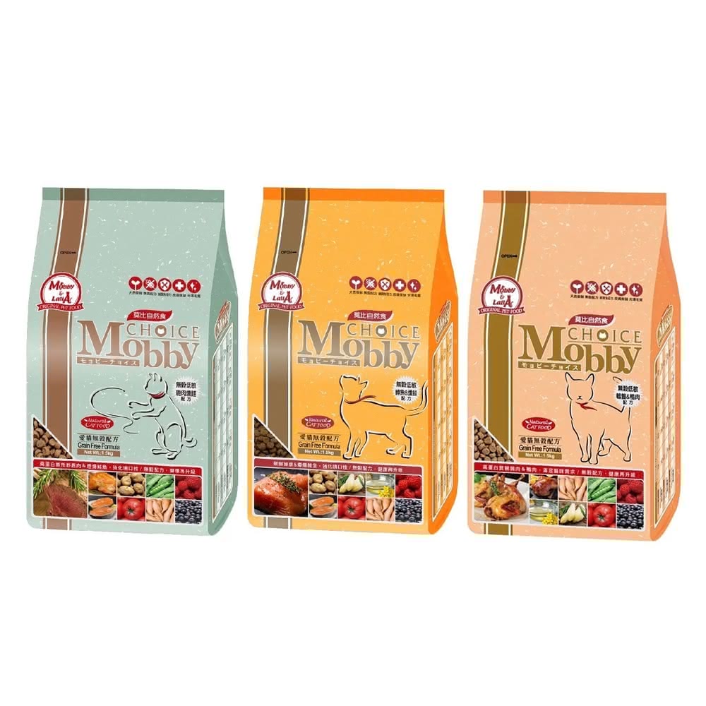 【Mobby 莫比】1.5kg 無穀愛貓配方貓飼料 鹿肉鮭魚 鵪鶉鴨肉 鱒魚燻鮭
