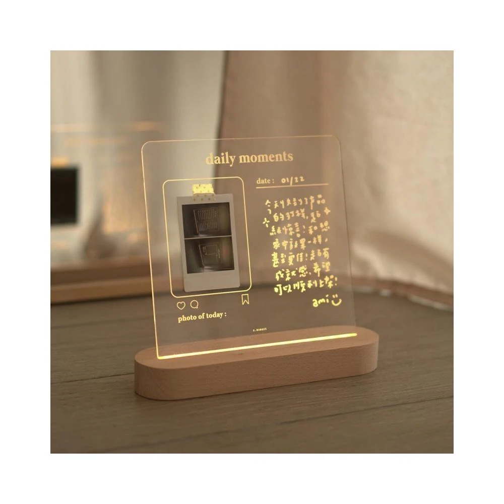 發光記事板 發光留言板 留言板 壓克力板 夜燈留言板 夜燈 生日禮物 透明留言板 發光記事板 交換禮物 HE21