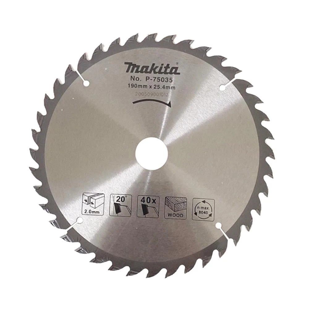 【MAKITA 牧田】鎢鋼鋸片 P-75035 木工鋸片 圓鋸片 190*25.4*40T 中崙五金