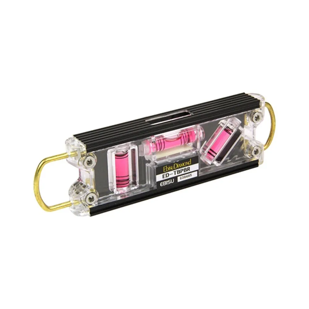 【EBISU】日本製 ED-TBPBR雙吊掛式強磁三泡水平尺 黑 夜光水平液 強力磁鐵 多角度量測 中崙五金