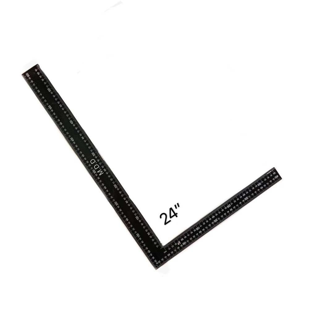 專業 黑角尺 24吋 木工角尺 寬板 鐵工角尺 木工角度尺 L型鐵尺  中崙五金