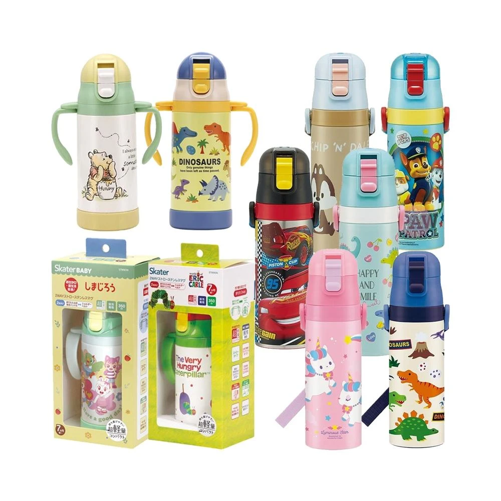 【Skater】Skater 不鏽鋼直飲保溫水壺 兒童水壺 吸管型不鏽鋼兩用杯 保溫瓶 汪汪隊 奇奇蒂蒂 保溫杯 不鏽鋼水壺 SDC4