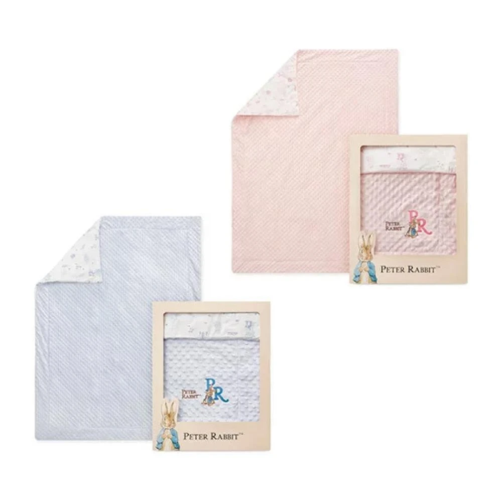 【奇哥】夢境比得兔豆趣兩用被禮盒｜粉色/藍色｜105×135cm