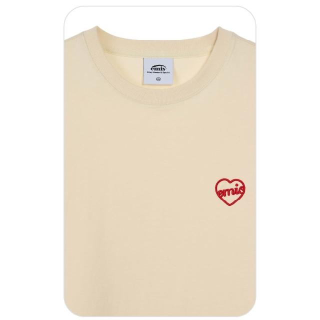 emis】預購韓國emis HEART T-SHIRT SHIRT 韓製愛心刺繡寬版短袖T