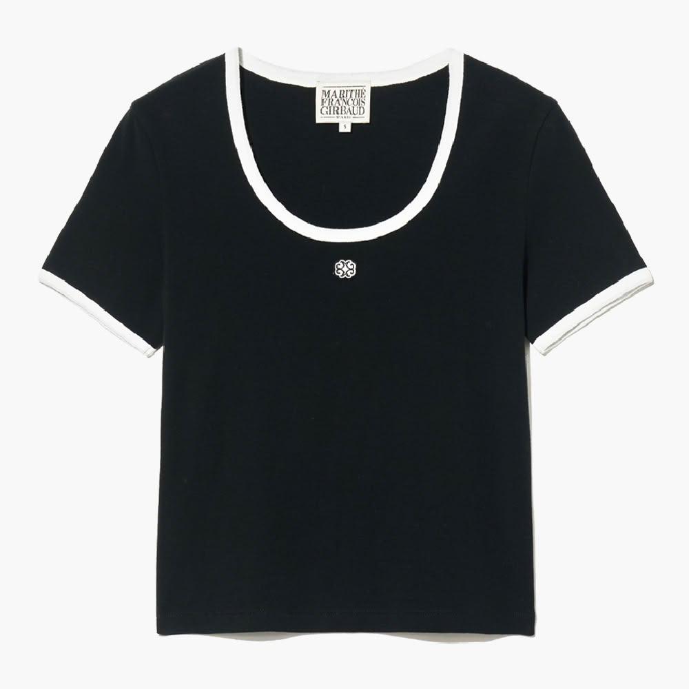 ★Marithe + Francois Girbaud★ W DEEP NECK RINGER TEE navy M W DEEP NECK RINGER TEE black - MARITHÉ+FRANҪOIS GIRBAUD
