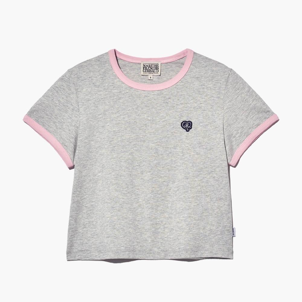 Marithe☆25SS W HEART WAPPEN CROP RINGER TEE （3color） MARITHE FRANCOIS GIRBAUD】預購韓國MARITHE W HEART WAPPEN