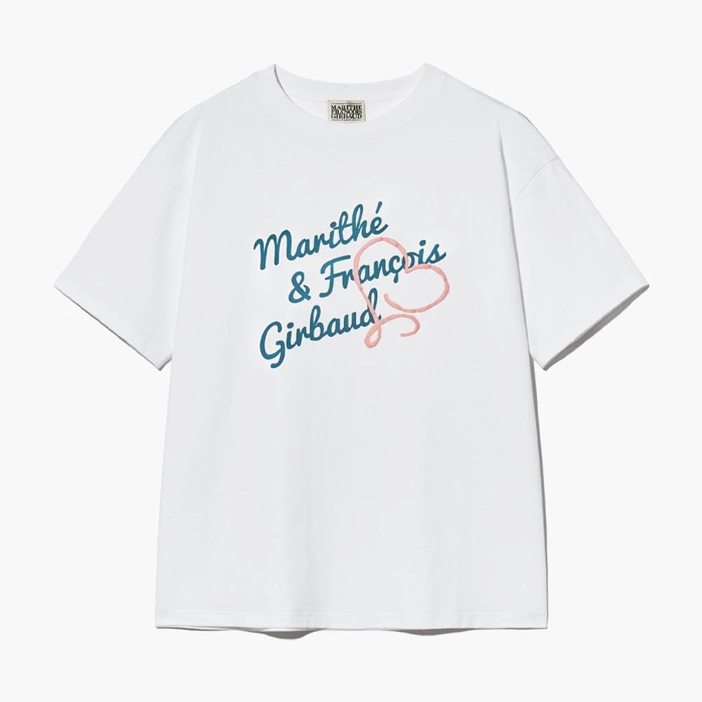 ★Marithe + Francois Girbaud★ W HEART WAPPEN CROP RINGER TE MARITHE FRANCOIS GIRBAUD】預購韓國MARITHE W CLASSIC LOGO