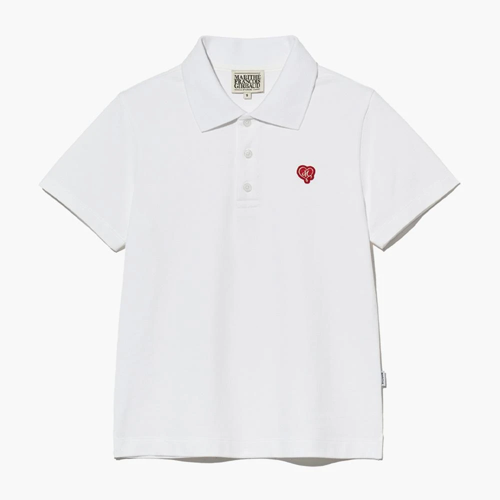 【MARITHE】 W OVER FIT HANDWRITING LOGO HEART TEE★ W HEART LETTERING LOGO CAP SLEEVE TEE white - MARITHE
