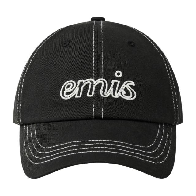 ★EMIS★ LETTERING LOGO WHITE STITCH BALL CAPBLACK m1037_147 LETTERING LOGO WHITE STITCH BALL CAP – emis