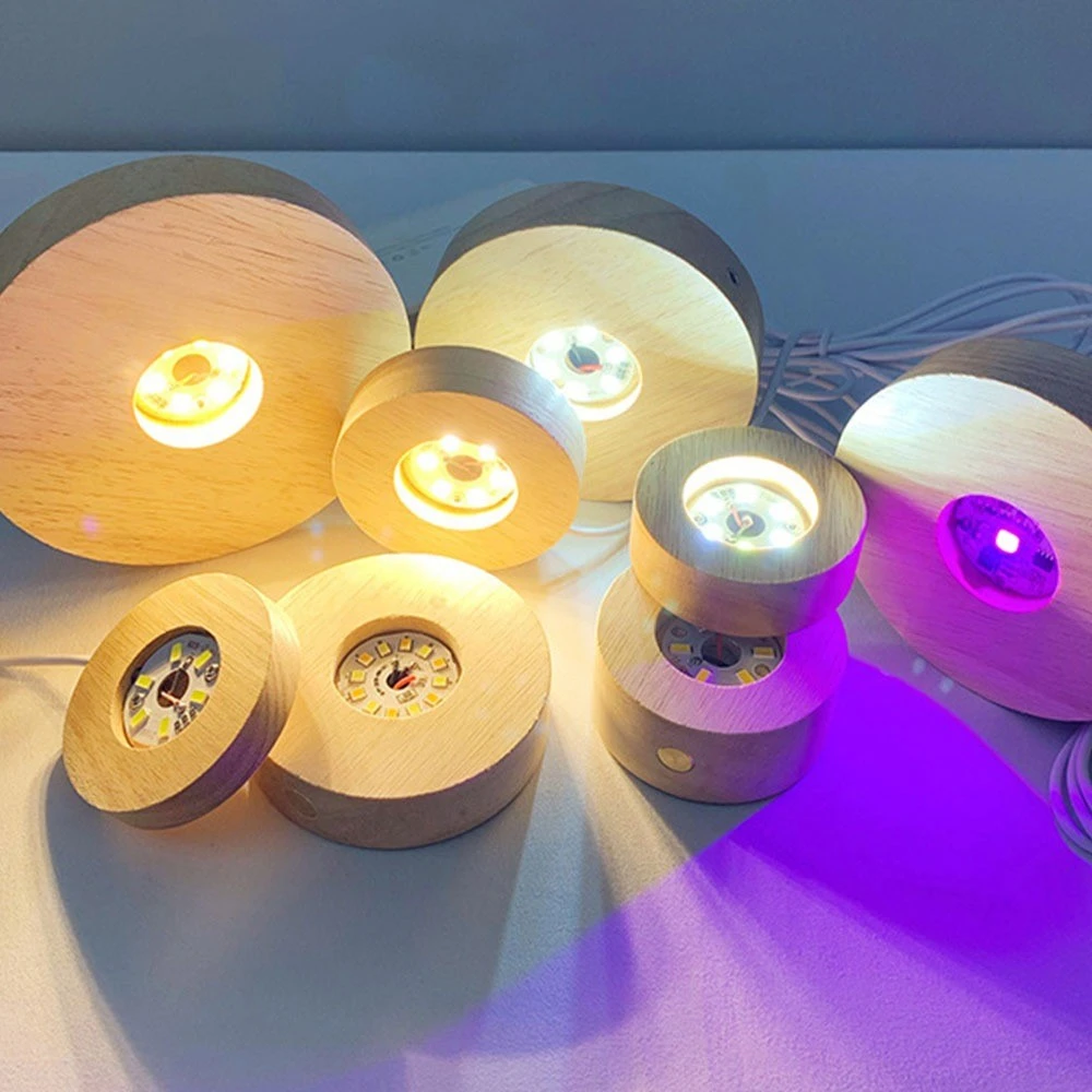 【JOEKI】實木LED燈座實木LED燈座 底座 實木 LED 打底 可放水晶 小夜燈 夜燈 床頭燈