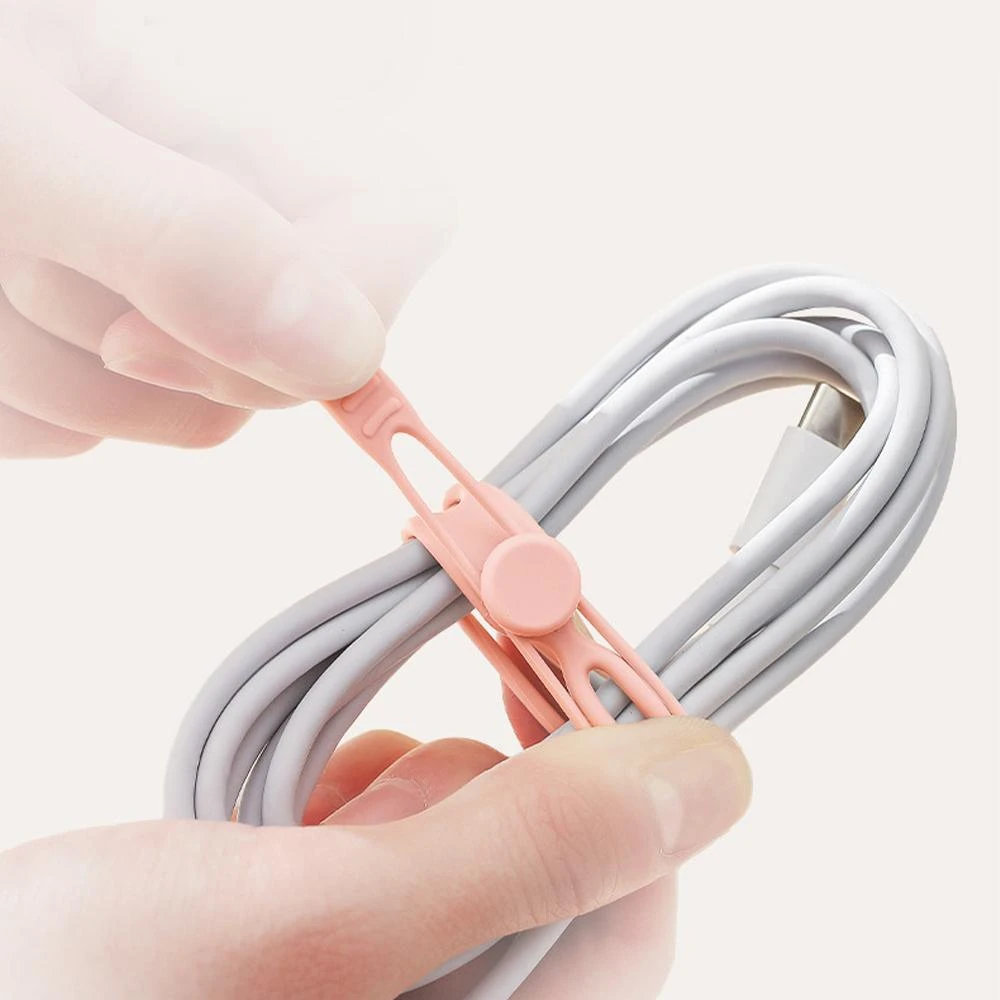 【JOEKI】整線器 矽膠束帶 固定繩 綁帶 耳機線束帶 繞線器 彈性束線帶 整線器 捲線器 集線器 矽膠綁帶