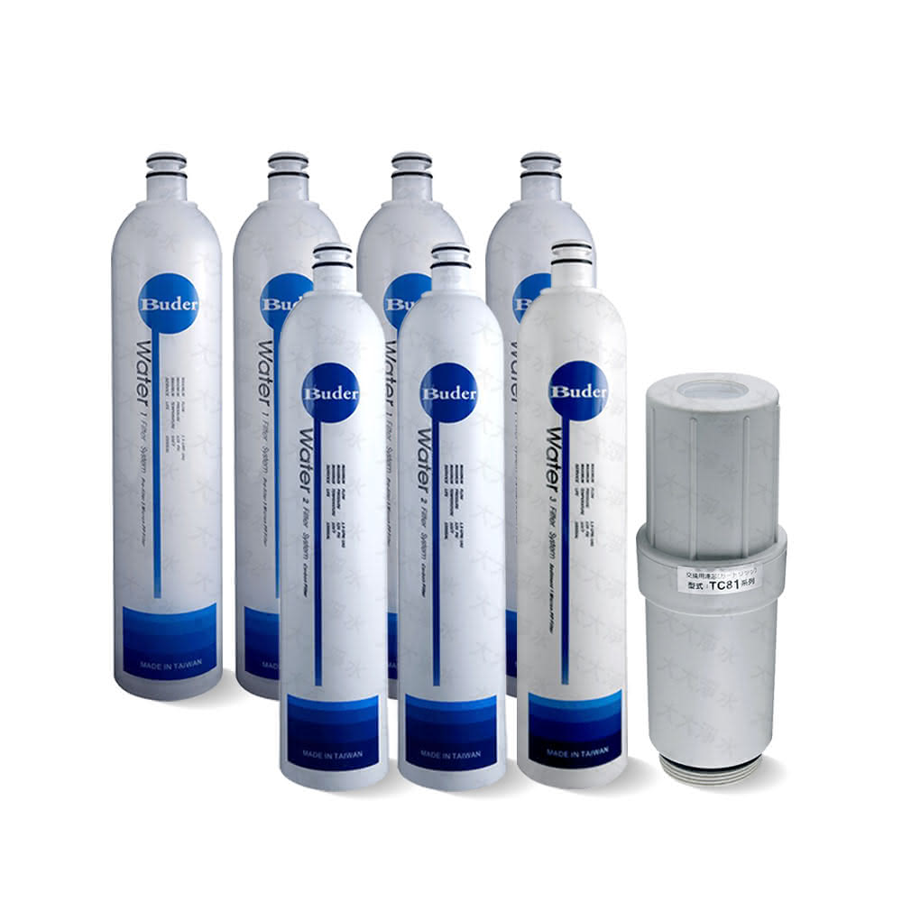 【普德】TC-801電解水濾心搭DC一代快拆RO-1101四支 RO-1201二支 RO-1301一支 年份濾芯組 共8支 (TC801 RO1101 RO1201 RO1301)