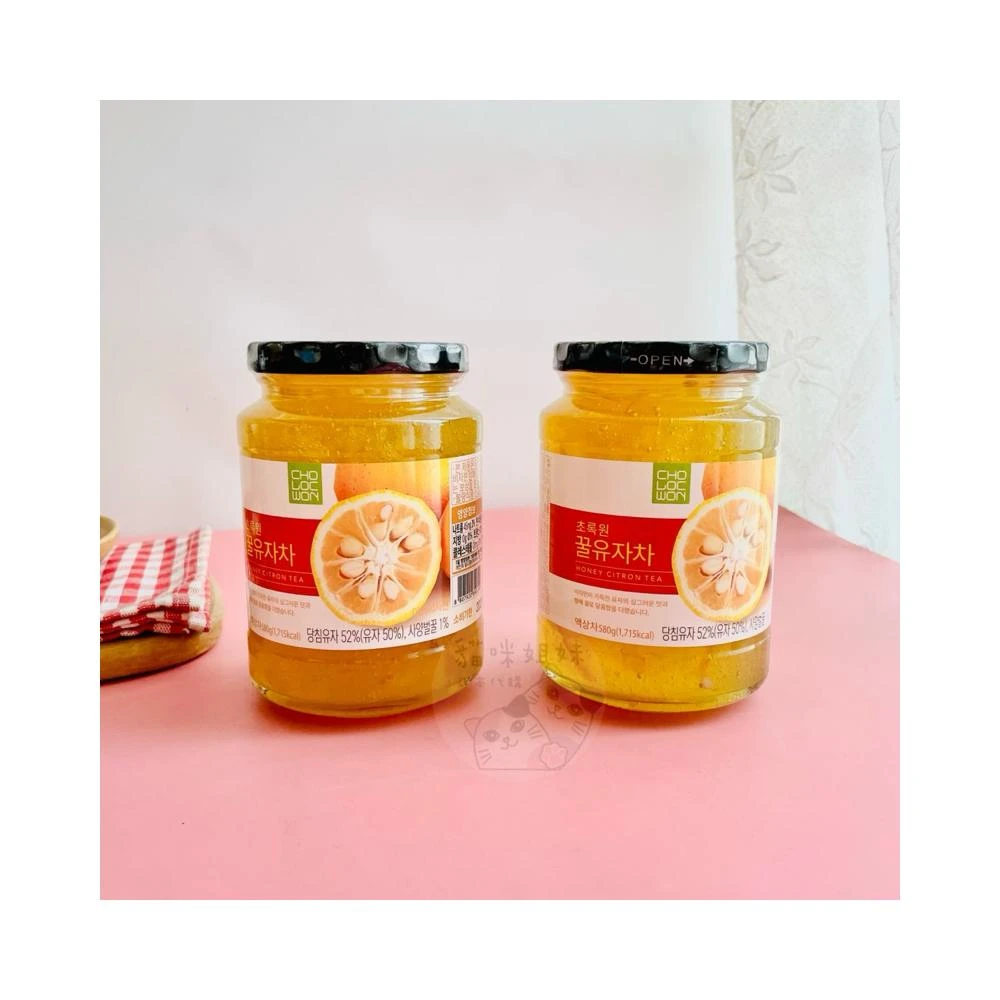 貓咪姐妹  韓國 Cholocwon 蜂蜜柚子茶 蜂蜜柚子 柚子茶 韓國柚子茶 沖泡飲品 (580g/瓶)