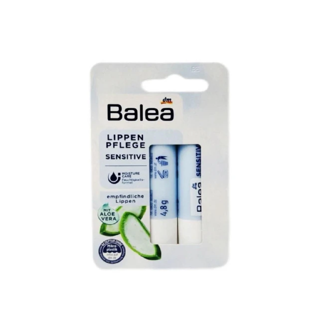 【Balea 芭樂雅】然蘆薈無色保濕潤澤 護唇膏｜2入/組