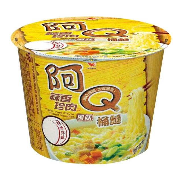 【阿Q桶麵】蒜香珍肉風味桶106g*12入/箱