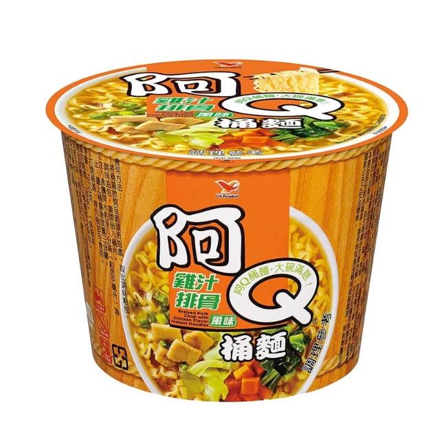 【阿Q桶麵】雞汁排骨風味桶107g*12入/箱