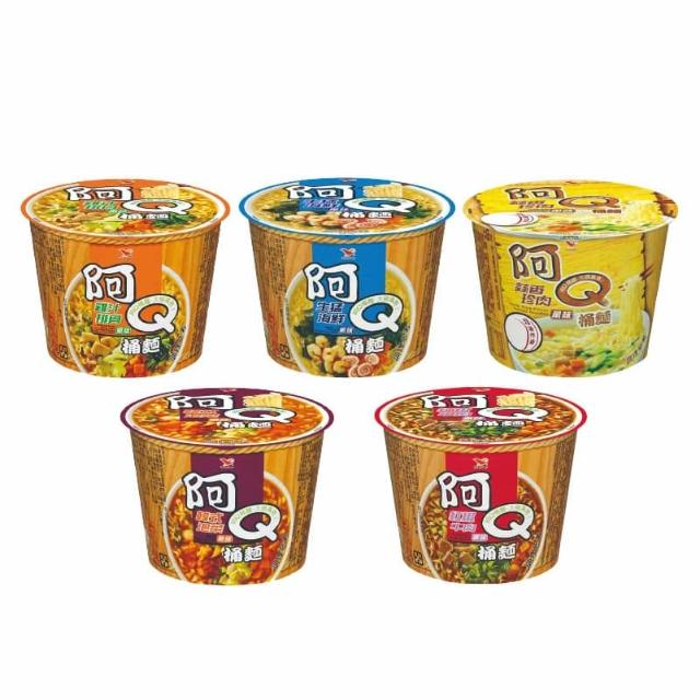 【阿Q桶麵】風味桶*12入/箱 (雞汁排骨/紅椒牛肉/生猛海鮮/韓式泡菜/蒜香珍肉)