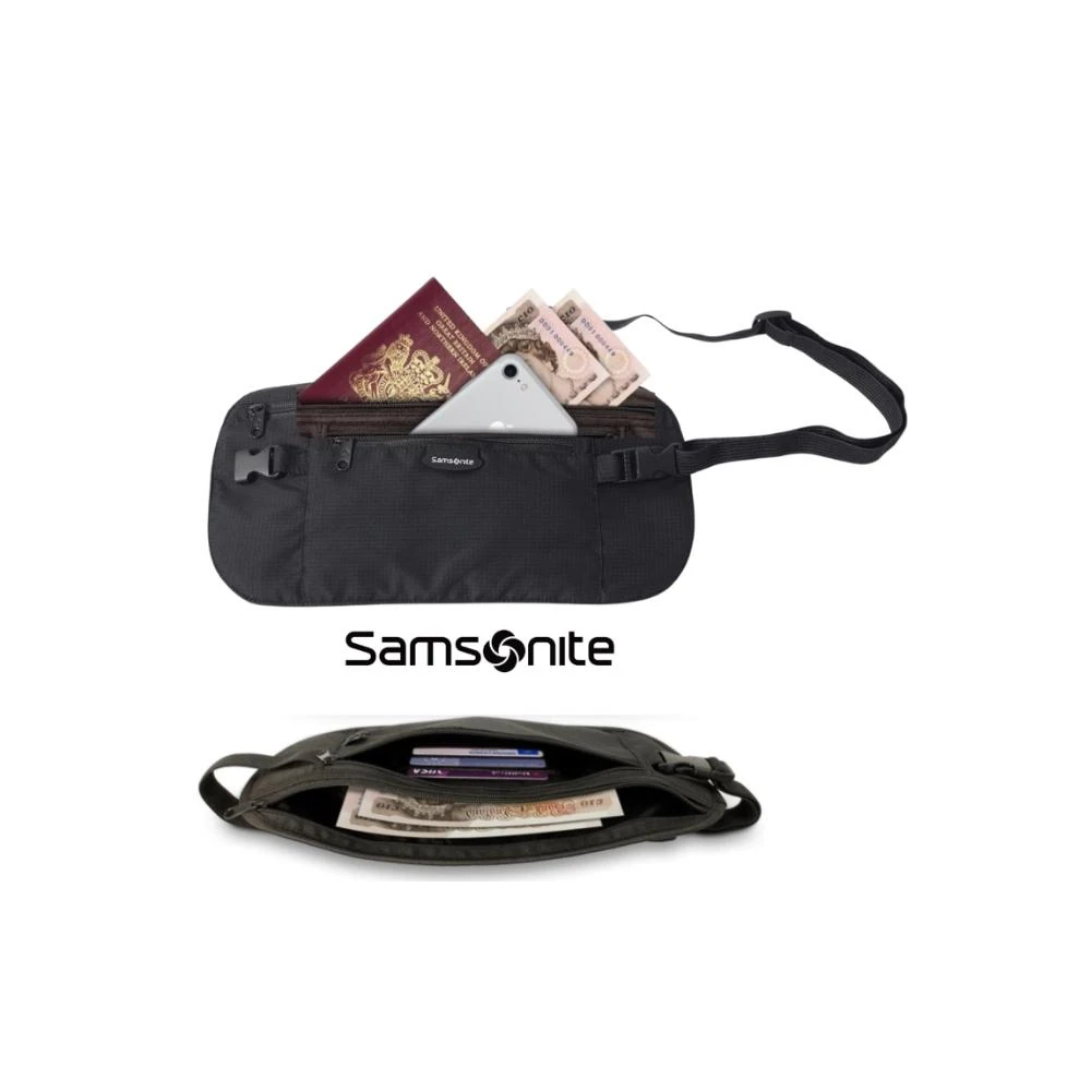 【Samsonite 新秀麗】防盜貼身腰包 隨身防盜 旅行貼身腰包 掛頸包側背包 護照包證件夾 出國旅遊收納出國旅遊收納 貼身腰包 健身 旅遊