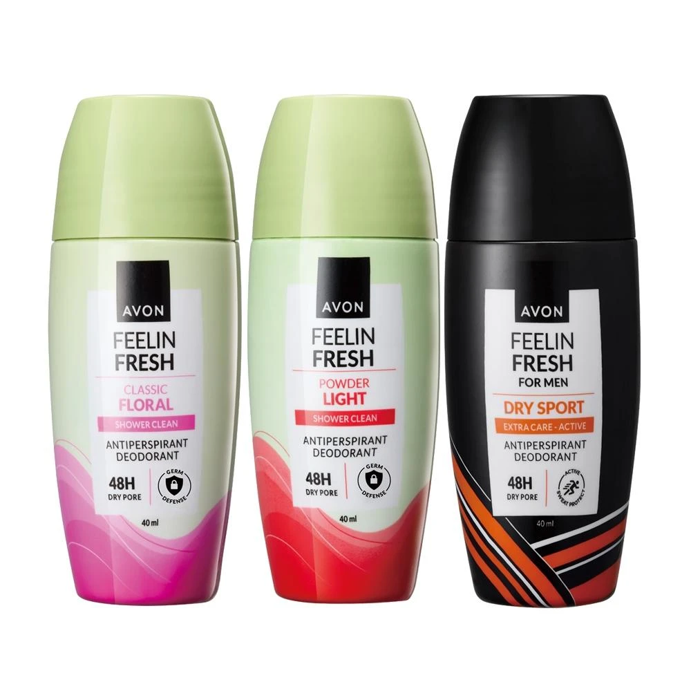 【AVON 雅芳】FF制汗體香劑 清新爽身/典雅花香/男士動能舒爽(40ml/瓶)