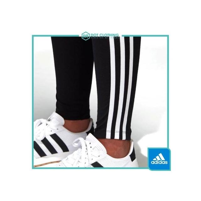 adidas 愛迪達】DOT聚點adidas Originals 三葉草LOGO 黑白三線褲