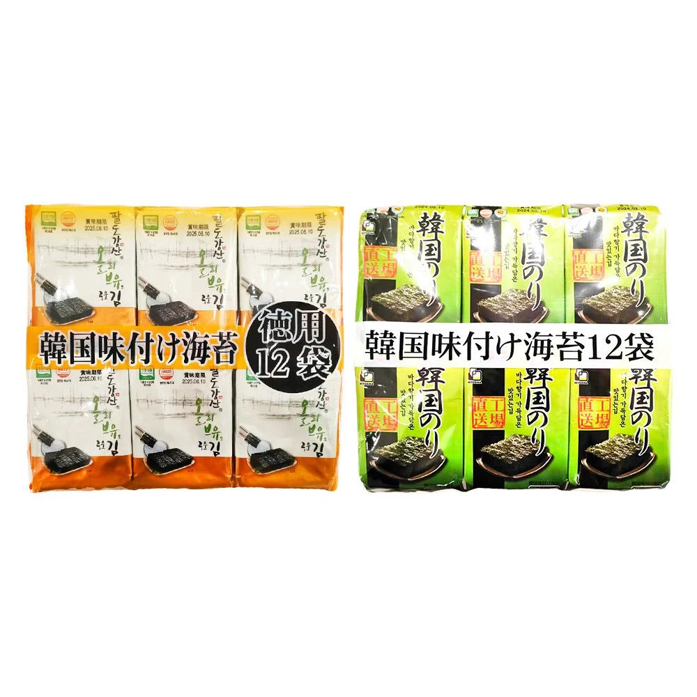 【orionjako】韓國味付 原味海苔片 / 麻油海苔片 42gx12入袋 獨立包裝 (嘻饈仔)