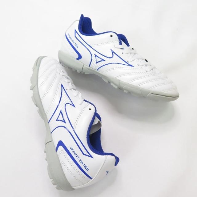 MIZUNO 美津濃】MIZUNO MONARCIDA NEO II 男兒童足球鞋3E 白藍色