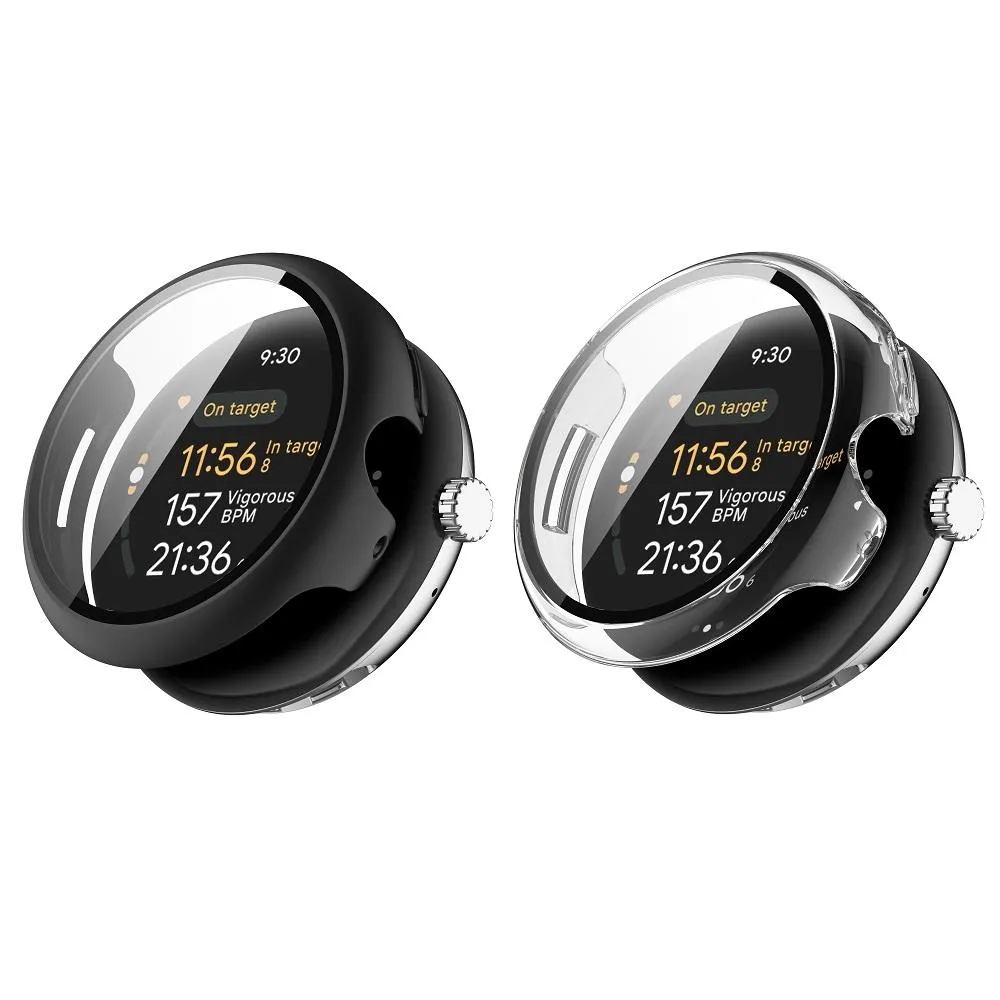 PC+鋼化玻璃一體錶殼 適用 Google Pixel Watch 3 41MM 45MM 手錶 保護殼 硬殼