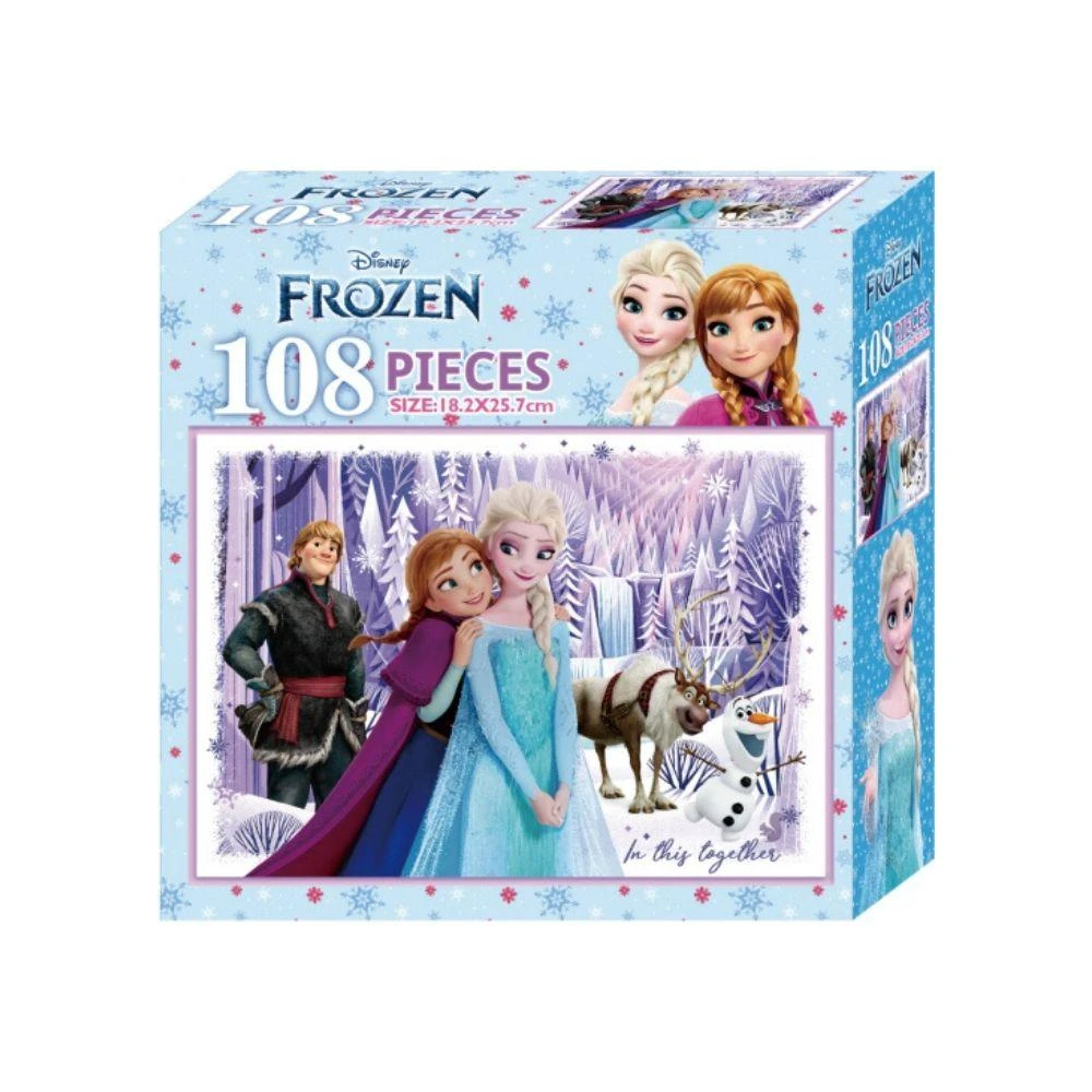 【FROZEN 冰雪奇緣】冰雪奇緣 108片拼圖盒裝｜艾莎安娜雪寶 經典角色益智玩具（8歲↑）