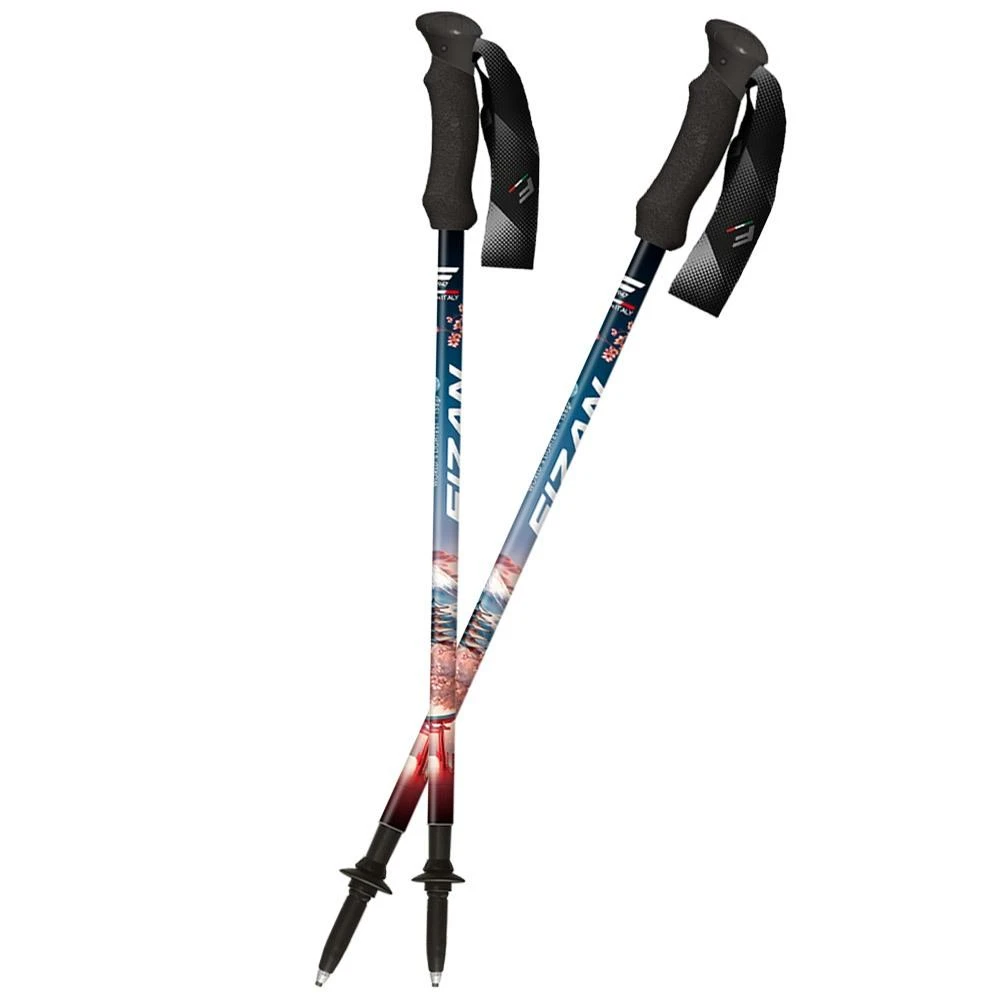 【FIZAN】FIZAN FZS24.7102.OFJS富士山158克超輕三節式鋁合金健行登山杖2入特惠組 義大利製《台南悠活運動家》