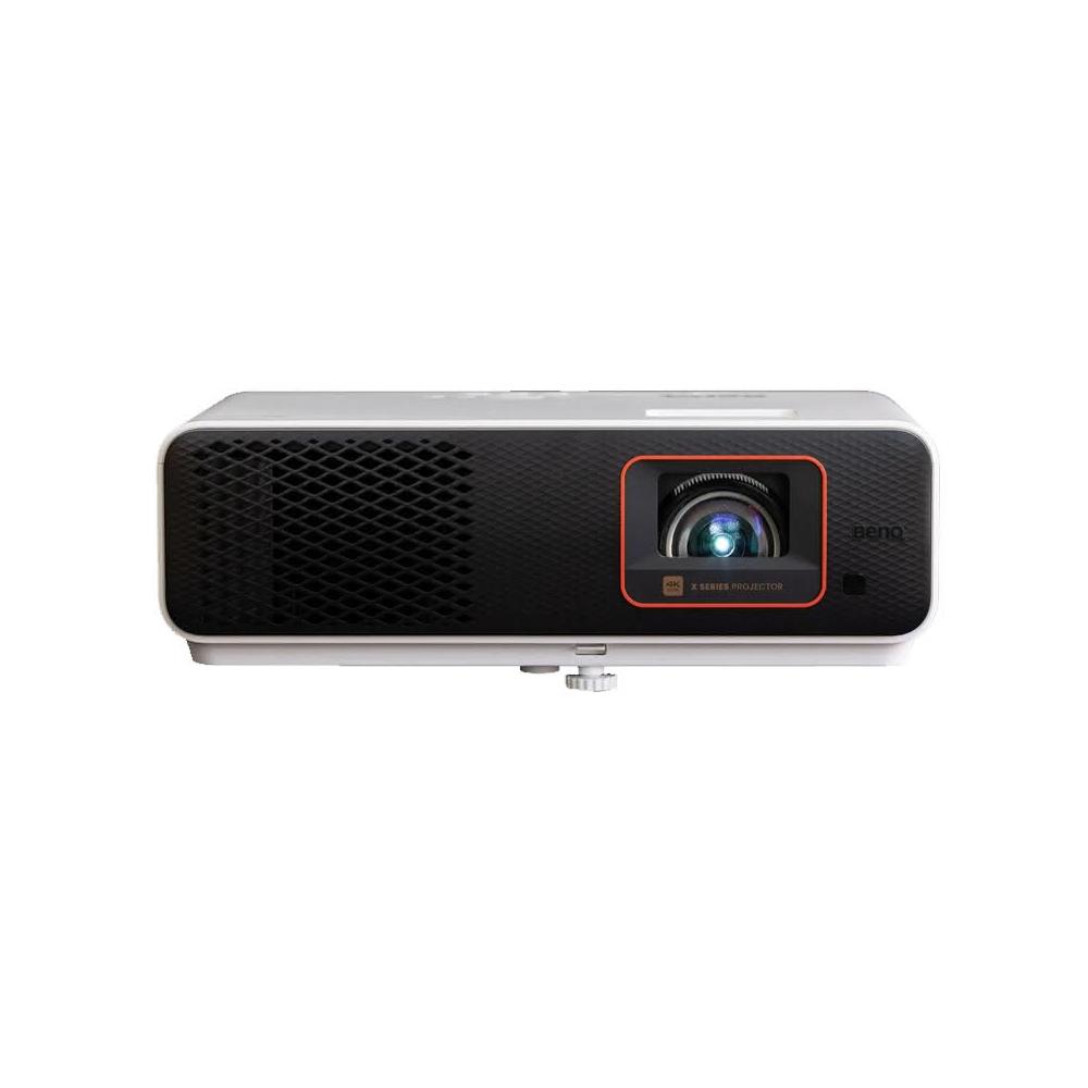 BenQ 明基 X500i 4K 短焦投影機，專為家用劇院與商務需求設計，具備 2200 流明亮度與 600,000:1 高對比，提供 4K Ultra-HD (3820 x 2160) 解析度。短焦投射比例 0.69~0.83，輕鬆在小空間投射 16:9 大畫面。內建喇叭、燈泡壽命長達 20,000 小時（智慧模式 30,000 小時），尺寸 27.2x21.3x25.9 cm、重量 3.6 kg，三年保固，適合居家娛樂或會議室使用。