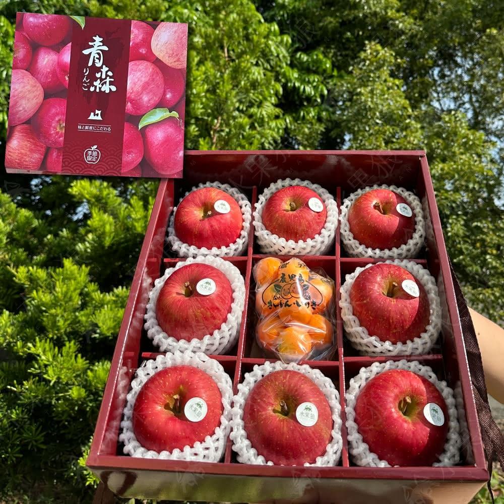 【水果狼】日本青森縣富士蘋果+鹿兒島金桔綜合禮盒 青森蘋果 水果禮盒 2kg±10%