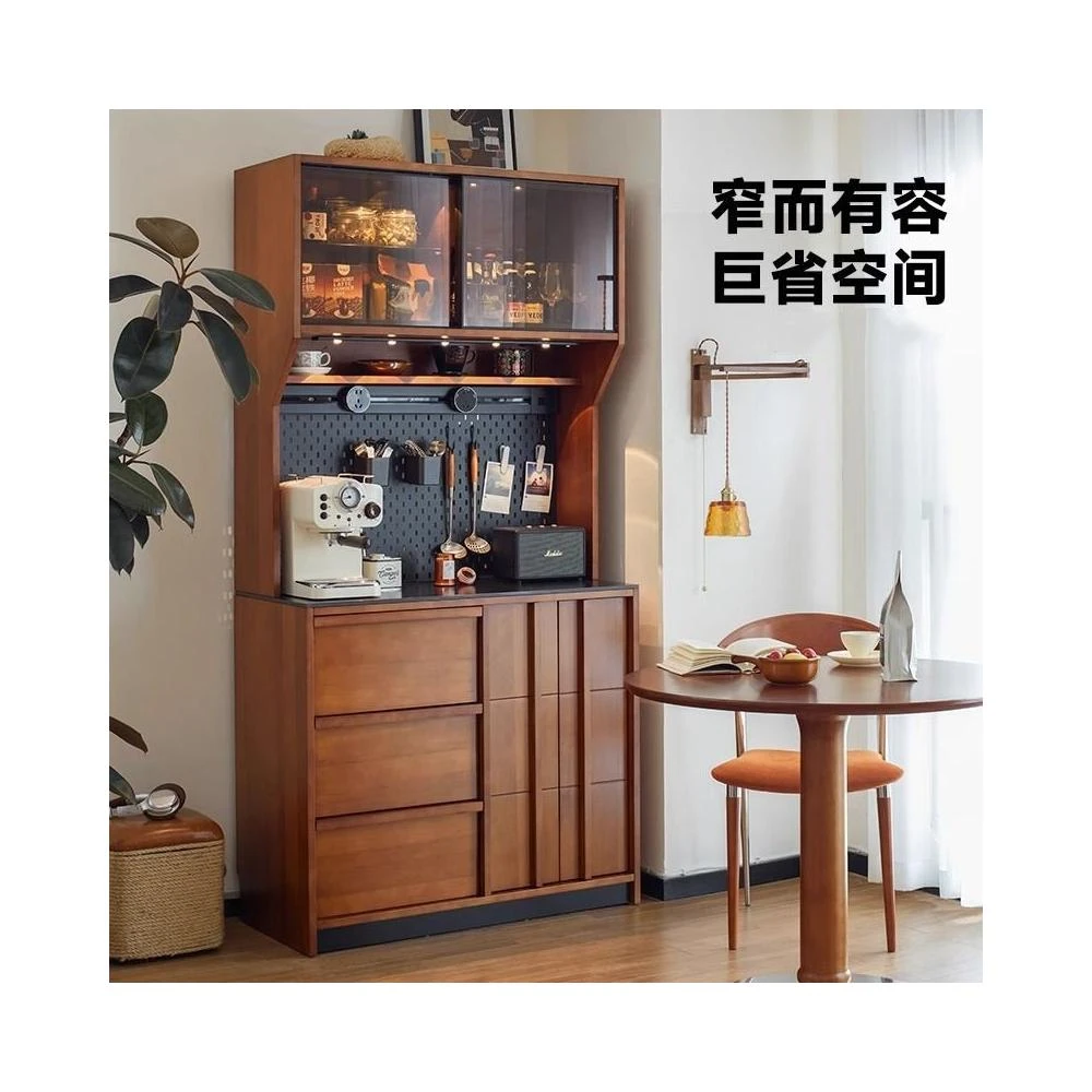 匠俱】茶櫃置物架帶抽屜52×30×110CM(茶水櫃邊櫃茶具收納櫃儲物櫃