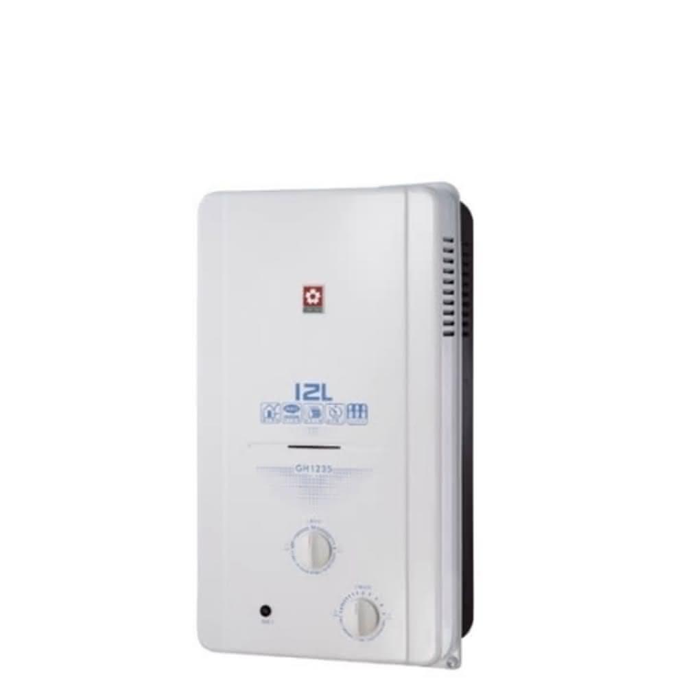 櫻花12公升ABS防空燒(與GH1235/GH-1235同款)熱水器天然氣GH-1235N基本安裝